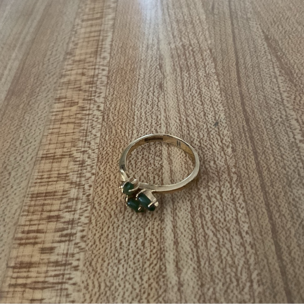 Elegant Gold Tone with Green Stones - Picture 2 of 4